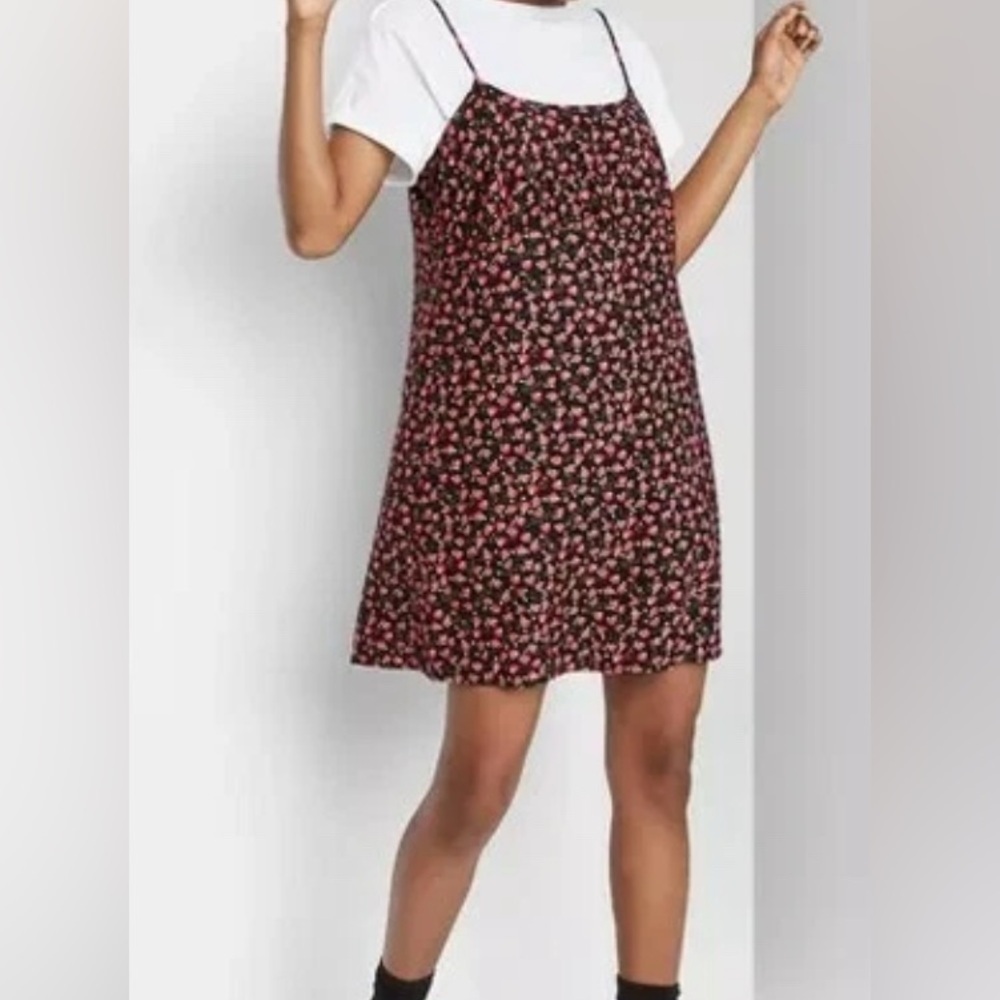 Wild Fable Black Floral Print Dress NWT